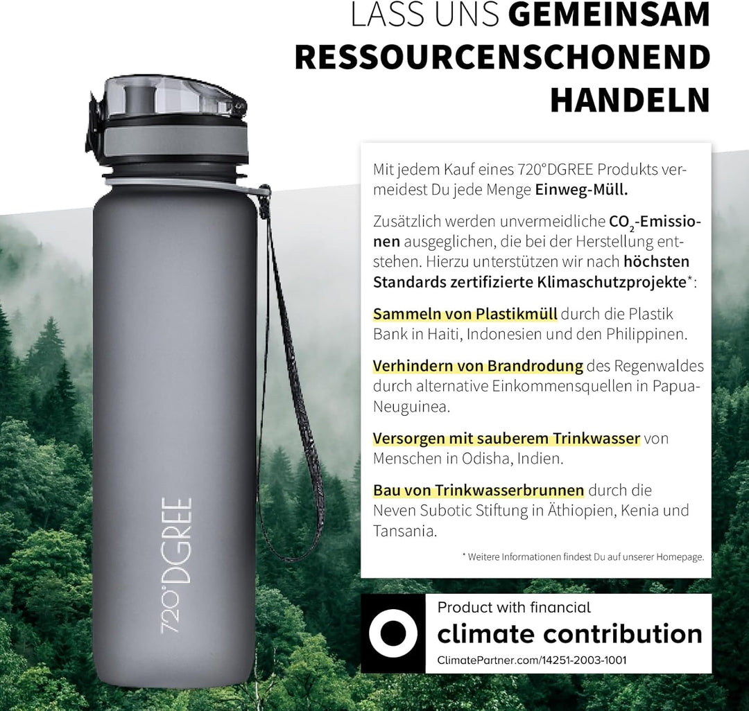 720°DGREE Trinkflasche “uberBottle“ +Sieb - 350ml, 500ml, 650ml, 1000ml, 1,5l, 2l - BPA-Frei - Wasse