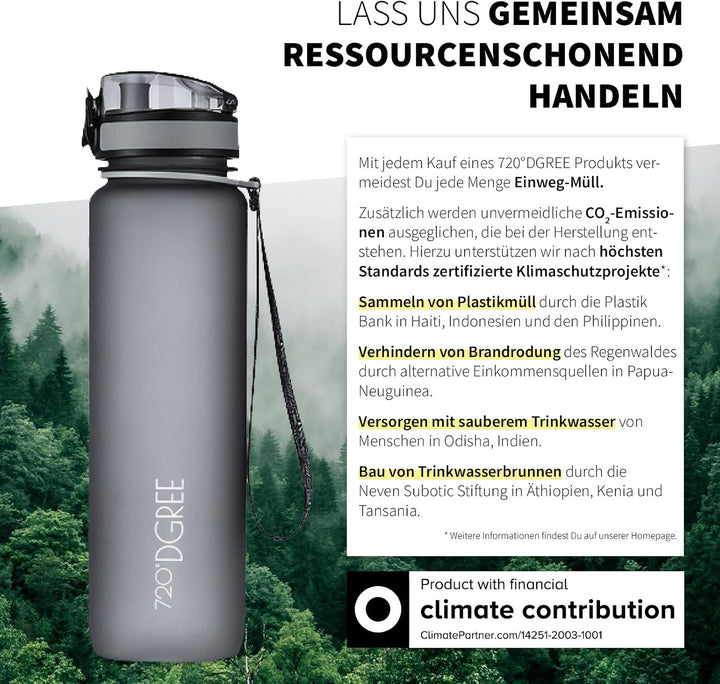 720°DGREE Trinkflasche “uberBottle“ 350ml, 500ml, 650ml, 1l, 1,5 Liter softTouch +Früchtebehälter -