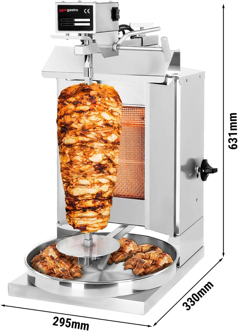 GGM Gastro Kebab Grill - 1 Brenner - 5kg Kapazität - 3.25kW - Fleischspiess 44.5 x 1.2cm - einstellb