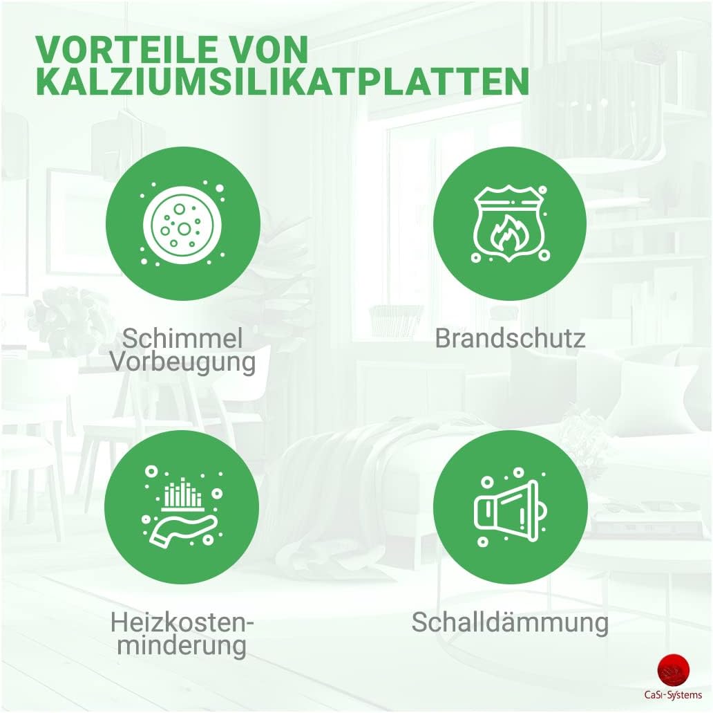 Vorgrundierte Klimaplatte 10mm Calciumsilikat Dämmplatte, anti Schimmel, für innen, Keller, Feuchtra