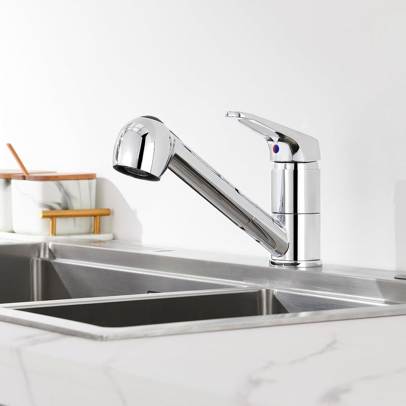 Auralum Einhebel Küchenarmatur mit 2 Strahlarten Geschirrbrause Wasserhahn Küche ausziehbar Spültisc