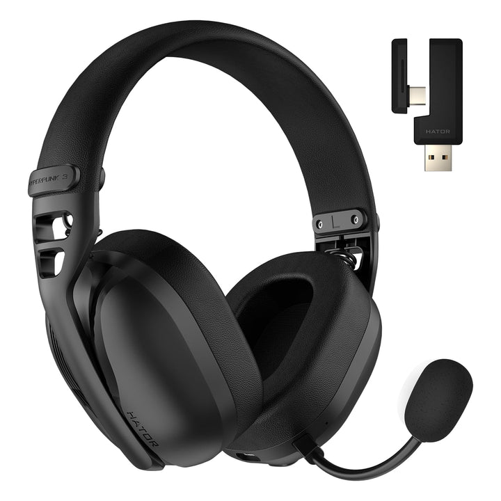 HATOR Hyperpunk 3 Wireless Gaming-Headset – Kabellos, Hi-Res Audio, Hybrid ANC, 40mm Treiber, Blueto