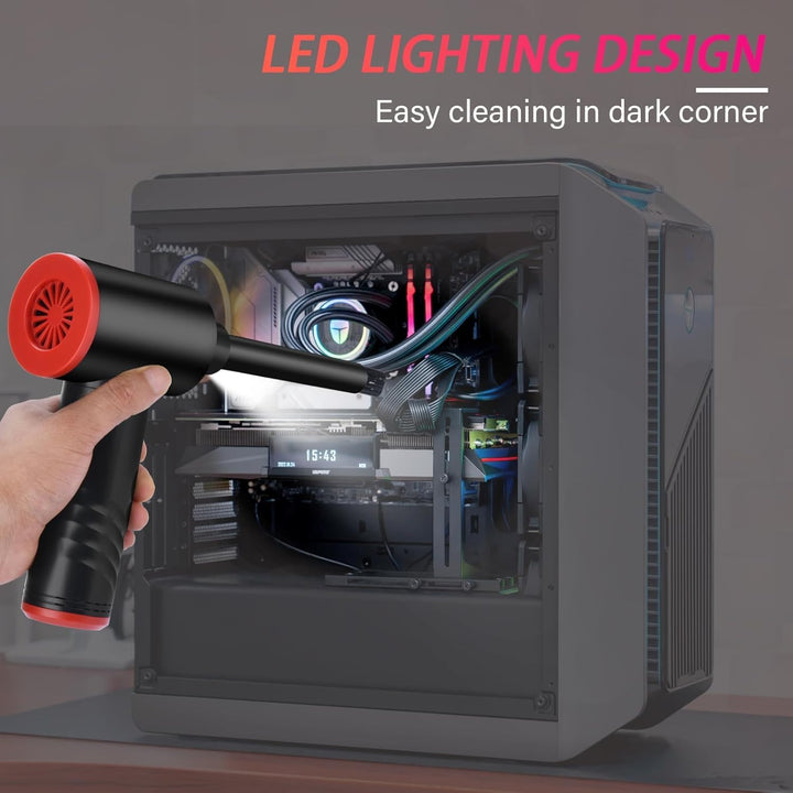 Staubgebläse Air Duster Elektrische Druckluft Mini Gebläse, Luftdruckspray für PC Reinigung 3-Gang C