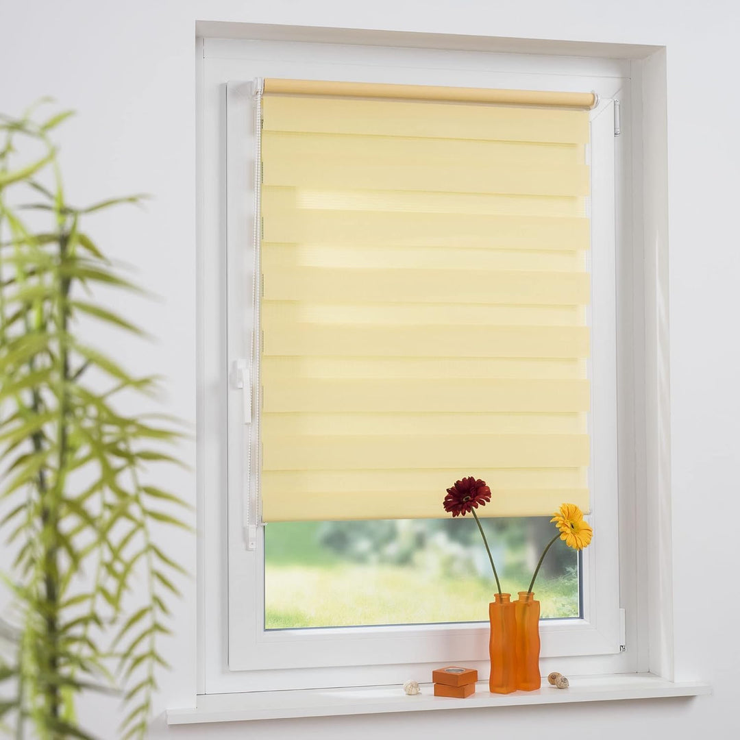 Duo Rollo Klemmfix - 100 x 160 cm Lemon Yellow/lichtdurchlässig/stufenlos verstellbar/leichte Innen-