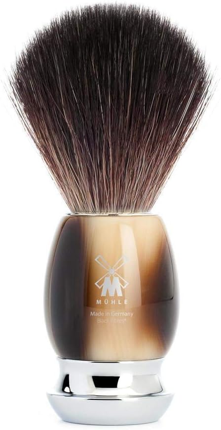 MÜHLE Rasierset - Vivo Serie - Black Fibre - kompatibel mit Gillette-Klingen - Edelharz hornbraun