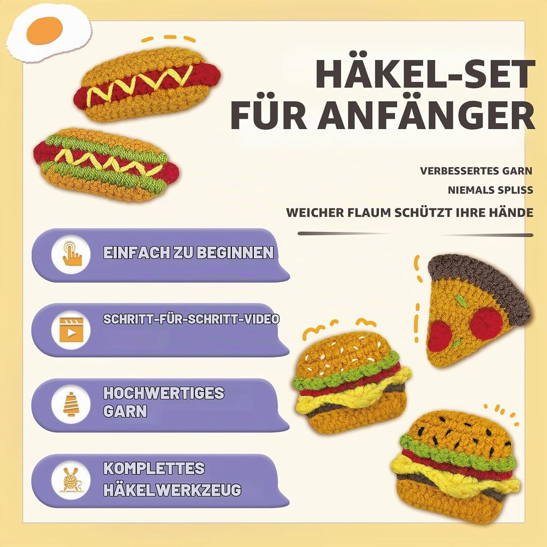 YAMAXIN Häkelset für Anfänger, Häkelanfängerset mit Schritt-für-Schritt-Videoanleitungen, Häkelanfän