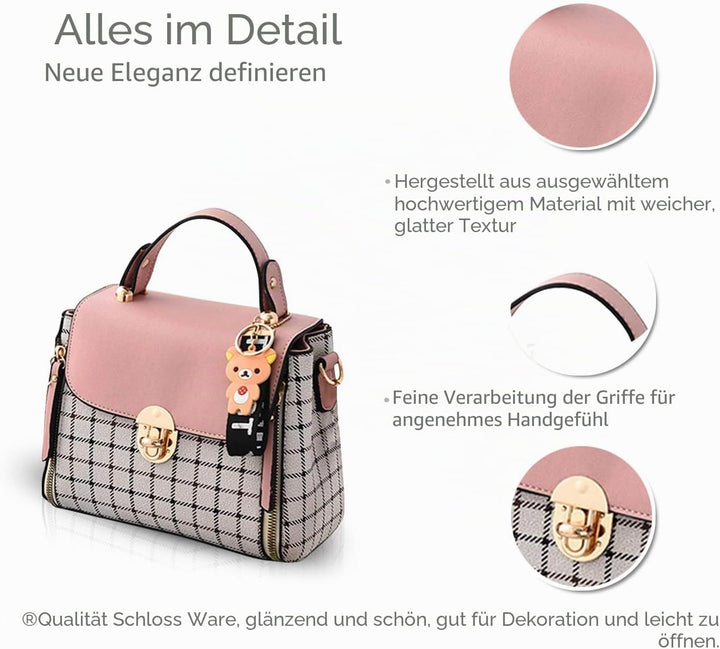 NICOLE&amp;DORIS Handtaschen für Damen Niedliche Umhängetasche Mädchen Reissverschluss Handtasche PU Led
