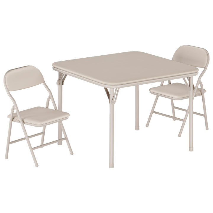 Kindermöbel-Set, zusammenklappbar, Tisch mit 2 gepolsterten Stühlen, stabiler Metallrahmen, ideal fü