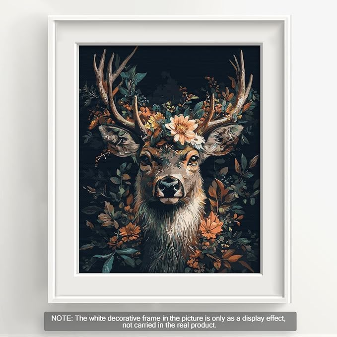 Bougimal Malen Nach Zahlen Erwachsene Tier Mit Rahmen inklusive Pinsel und Acrylfarben - 40 x 50 cm,