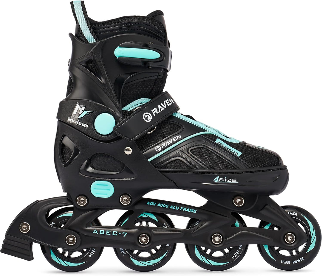 Inlineskates Inliner Raven Pulse verstellbar optional als 2in1 Inlineskates/Schlittschuhe 37-40 (23,
