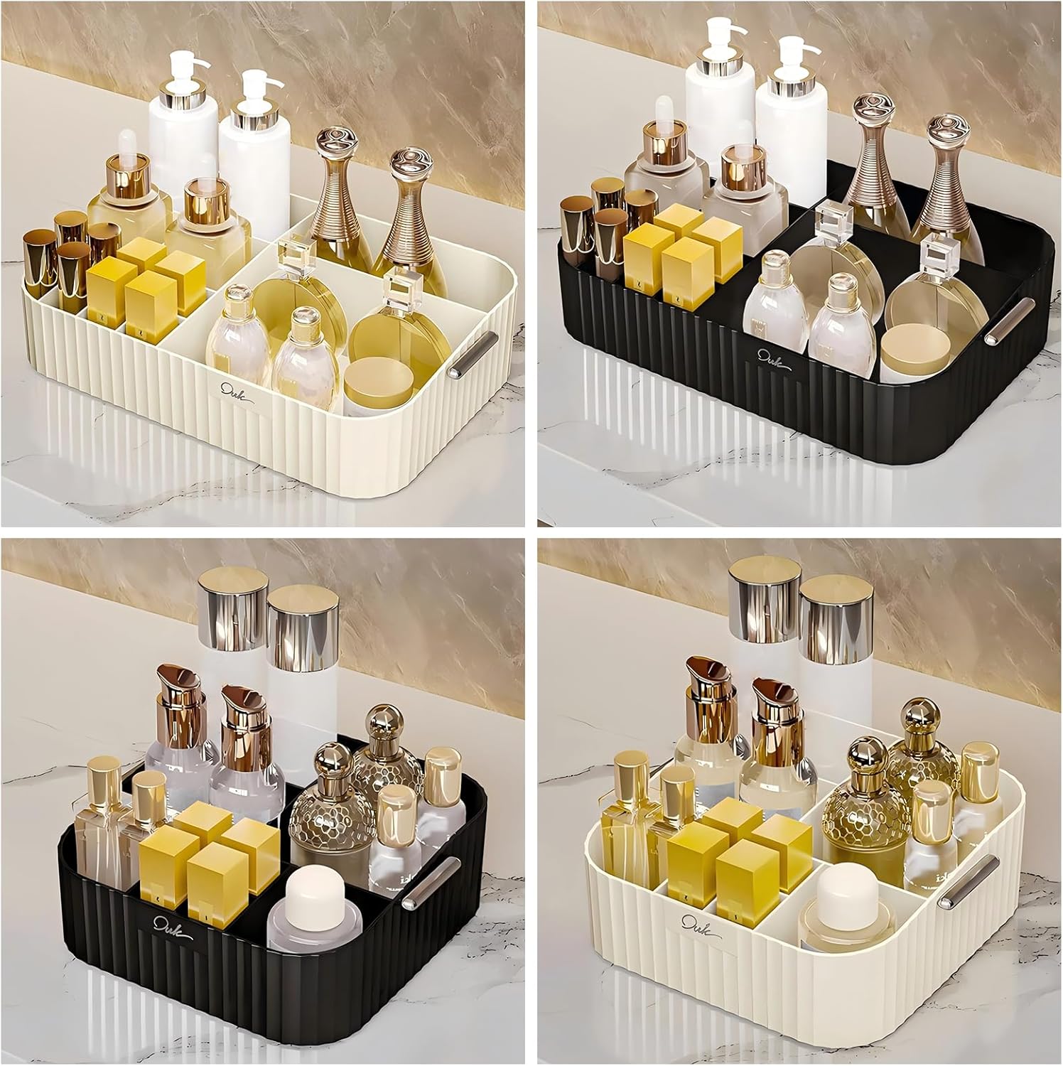 DASITON Make up Organizer mit Fächern, Grosser Make up Aufbewahrung Kosmetik Organizer für Badezimme