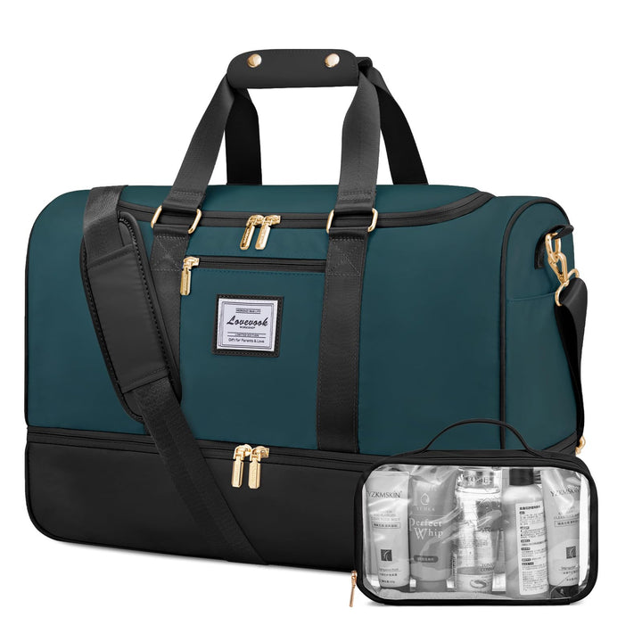 LOVEVOOK Sporttasche Reisetasche Damen, 37L Weekender mit Kulturtasche, Schuhfach & Nassfach, Sport