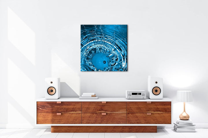 deyoli Orange fällt ins Wasser Format: 70x70 Effekt: Monocrome Blau als Leinwandbild, Motiv fertig g