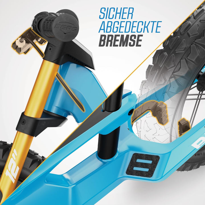 BERG Biky Cross Laufrad 12 Zoll für Jungen und Mädchen ab 2 Jahren - Kinderfahrrad mit Handbremse, L