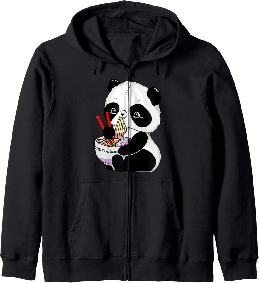 Niedlicher Panda Japanische Ramen Nudeln Panda Kawaii Ramen Kapuzenjacke