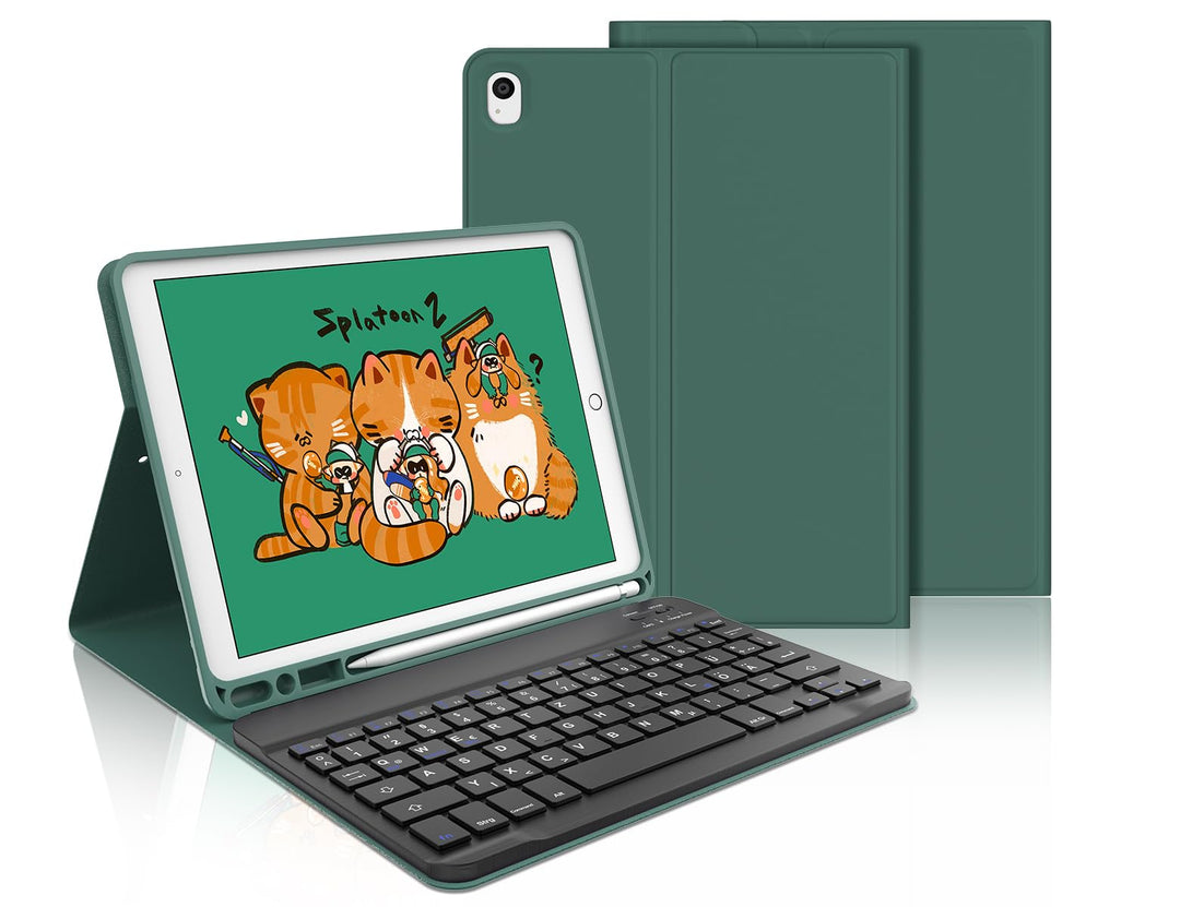 IVEOPPE Tastatur für iPad 9. Generation, Hülle mit Tastatur für iPad 10.2 Zoll (9./8./7. Generation)