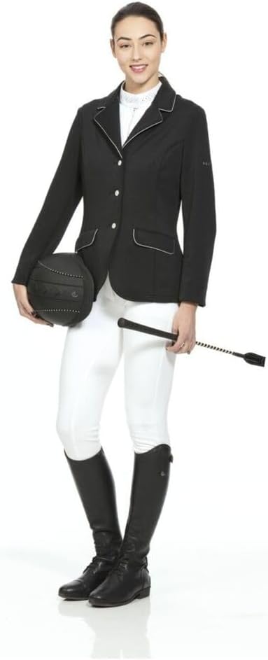 Equi-Theme Kinder Tunierjacket Soft Classic, Black/Grey Piping