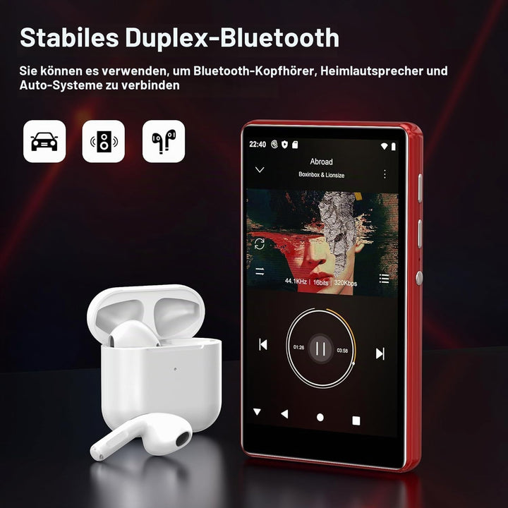 SWOFY 4,0 Zoll Touchscreen MP3 MP4 Player, Bluetooth sowie WiFi, portables Stereogerät, FM Radio, Re