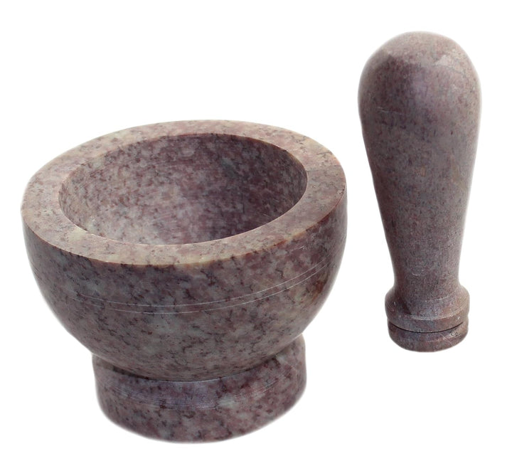 Budawi® Küchen Mörser aus Speckstein | Ø ca. 10 cm Höhe ca. 7 cm | mit Stössel | auch als Räuchergef