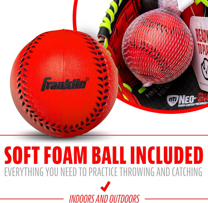 Franklin Sports Teeball-Handschuh - Links- und Rechtshänder Jugend-Fielding Handschuh - Neo-Grip - B