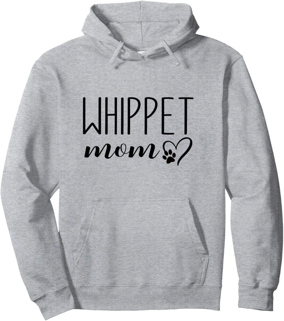 Dog Paw Print Heart Whippet Mom Pullover Hoodie