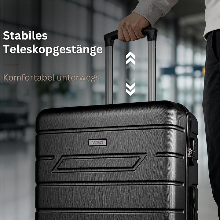 NOWI Hartschalenkoffer XL Gross - 100L Volumen - 158cm Gurtmass - 8 Rollen 360° drehbar - Leichter K