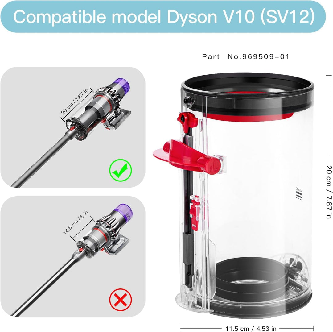 Hochwertiger Ersatz-Staubbehälter für Dyson V10 SV12 SV13 SV27 Staubsauger, für Dyson Staubsauger Zu