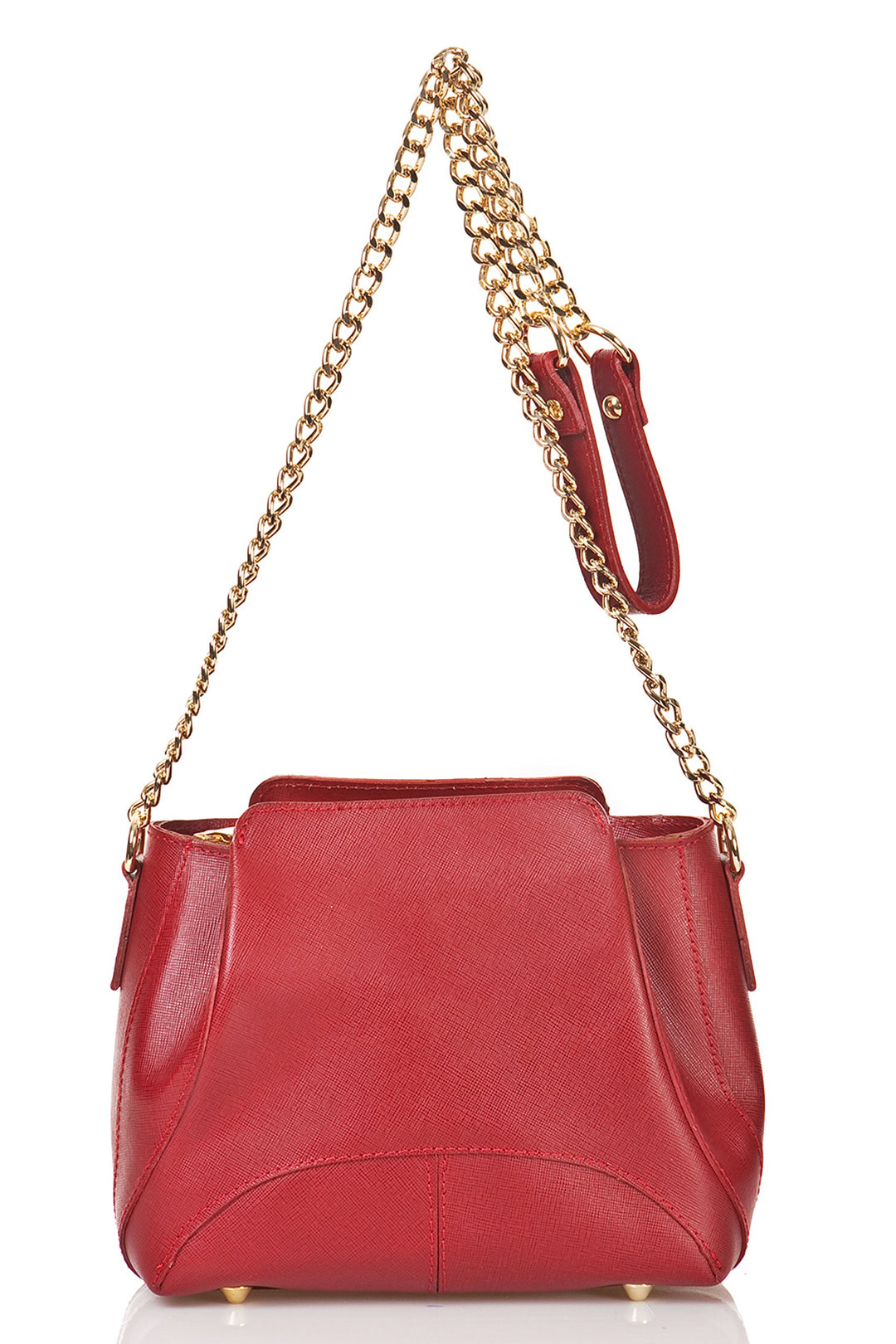 Umhängetasche Turin Wein Rot, Damentasche aus echtem Leder, Made in Italy, Elegante Frauenhandtasche