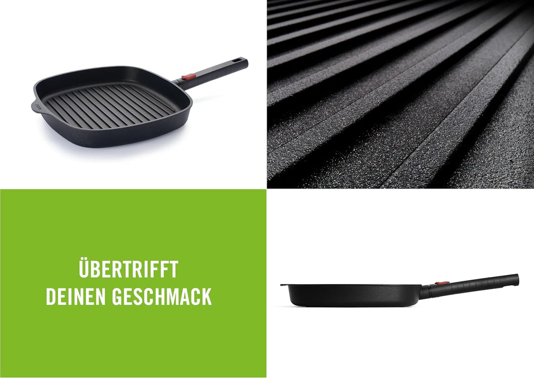 Woll Diamond Logic XR Grillpfanne, viereckig, mit Rillen - Induktiv -, 28 cm x 28 cm, 4.5 cm hoch, m