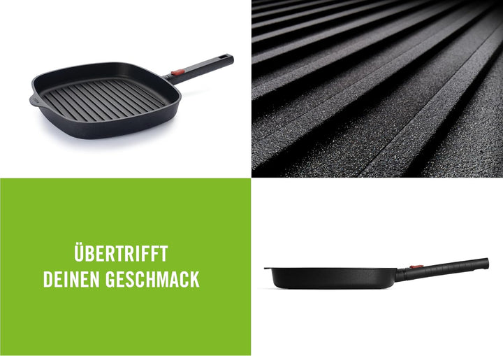 Woll Diamond Logic XR Grillpfanne, viereckig, mit Rillen - Induktiv -, 28 cm x 28 cm, 4.5 cm hoch, m