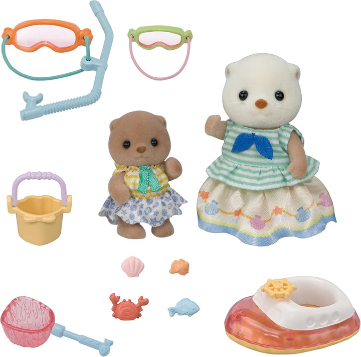 Sylvanian Families 5804 Seeotter Schnorchel Spielset, Set mit Tierfigur, Meerestiere, Spielzeug für