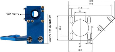 Cloudray CO2 Laser Head Set CO2 Laserkopf Satz D20 mm FL 50,8 mm für CO2 Laser Cutter DIY Whole Set(