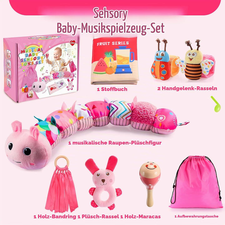Toyzey Musical Raupe Baby Geschenk 0-6 Monate Mädchen BabySpielzeug 3 6 12 Monate Spielzeug ab 0 3 6