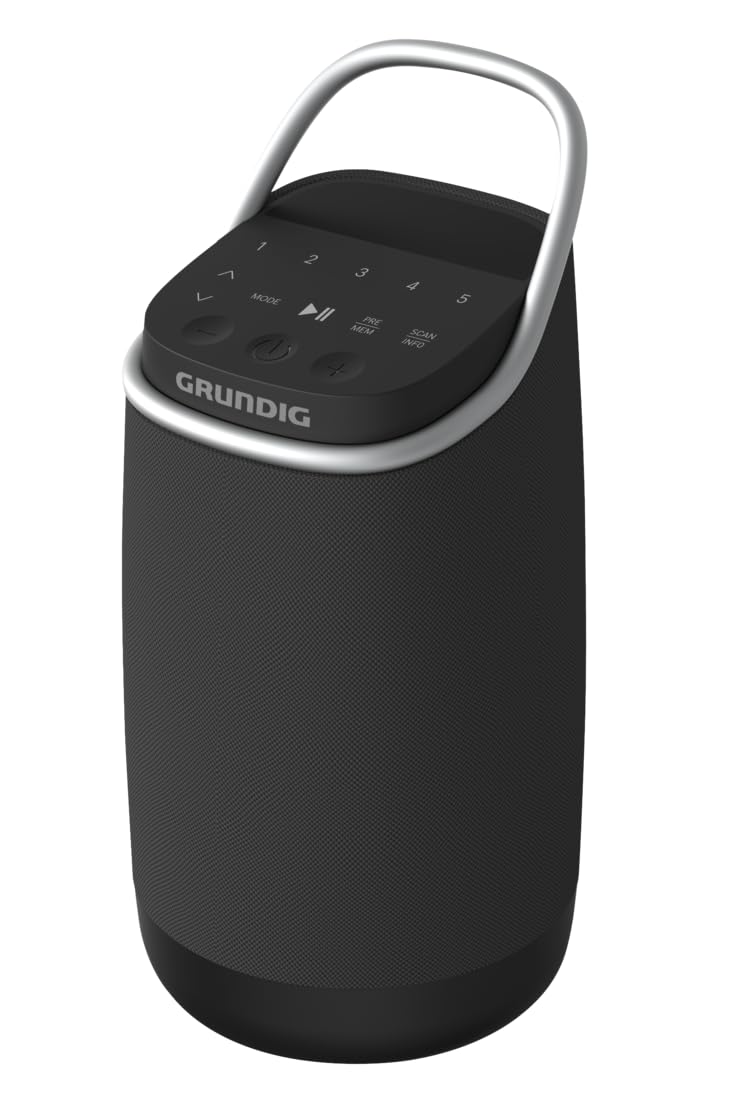 Grundig Bluetooth Lautsprecher GBT Band 360, Musikbox, 360°-Sound, 12 Watt RMS, bis zu 30 m Reichwei