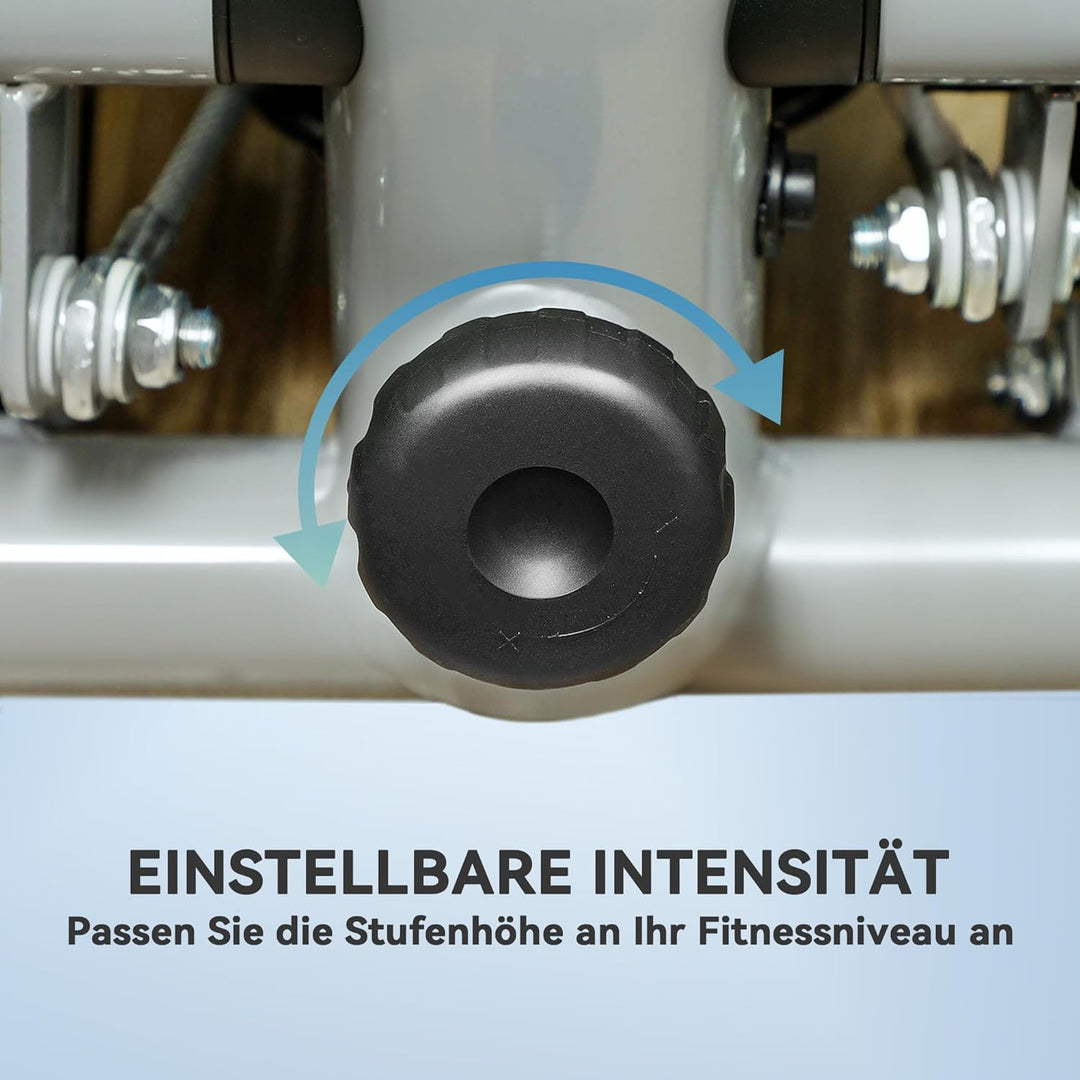 SPORTNOW 2 in 1 Mini-Stepper für Zuhause mit LCD-Display, Stepper Hometrainer mit Power Ropes, Up-Do