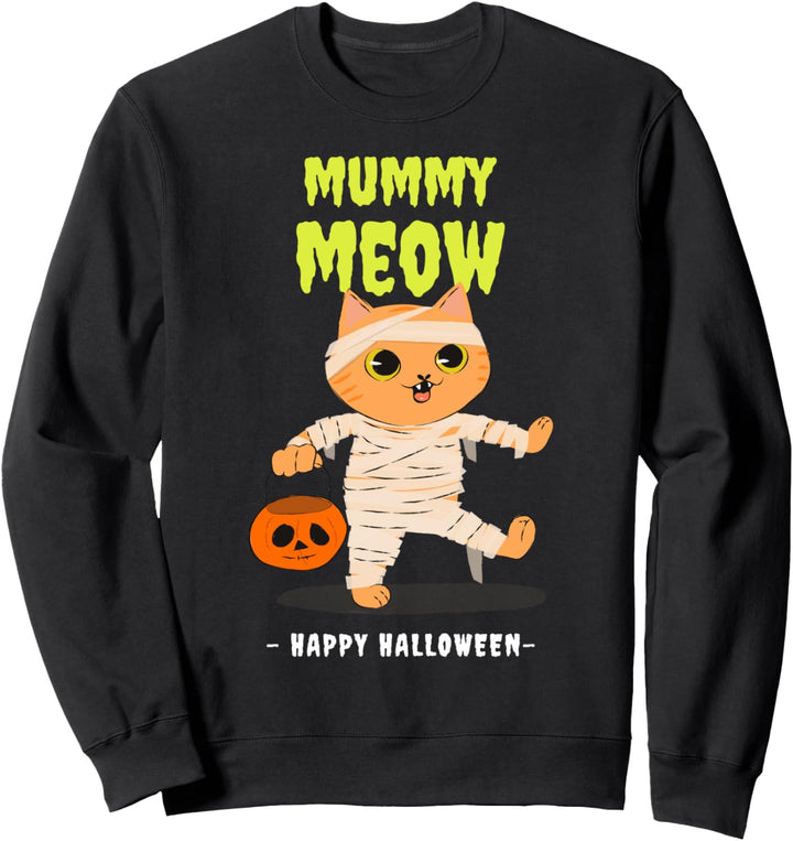 Katzenmumie miaut lustiges Kostüm Halloween Sweatshirt