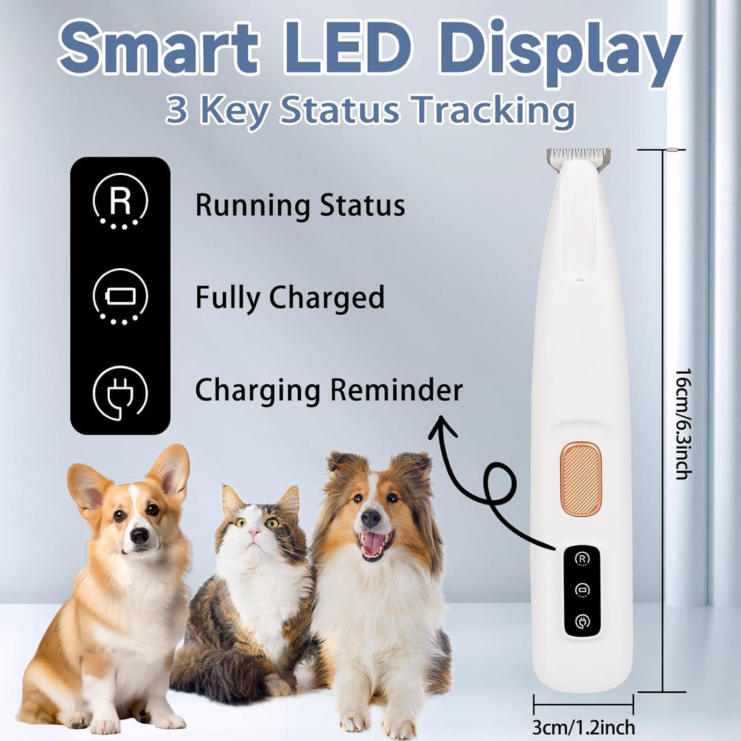 Hundeschermaschine mit LED-Licht, Pfotentrimmer für Hunde, USB Wiederaufladbarer Hund Pfoten Trimmer