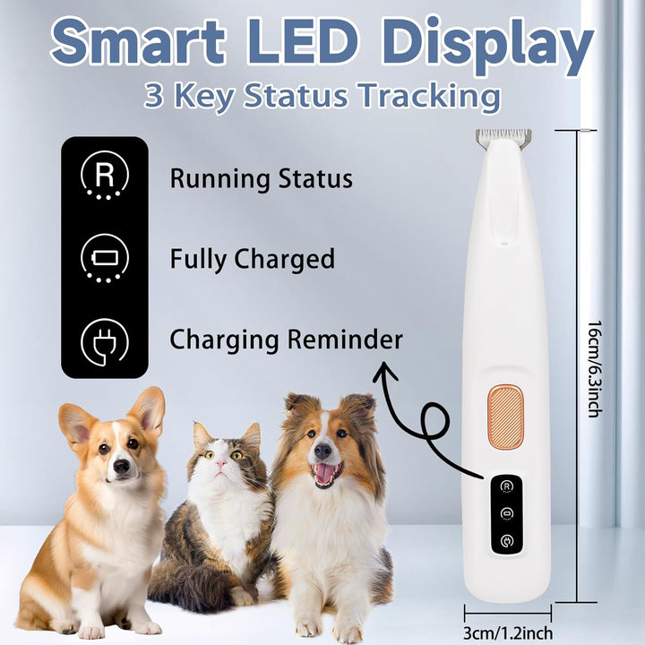 Hundeschermaschine mit LED-Licht, Pfotentrimmer für Hunde, USB Wiederaufladbarer Hund Pfoten Trimmer