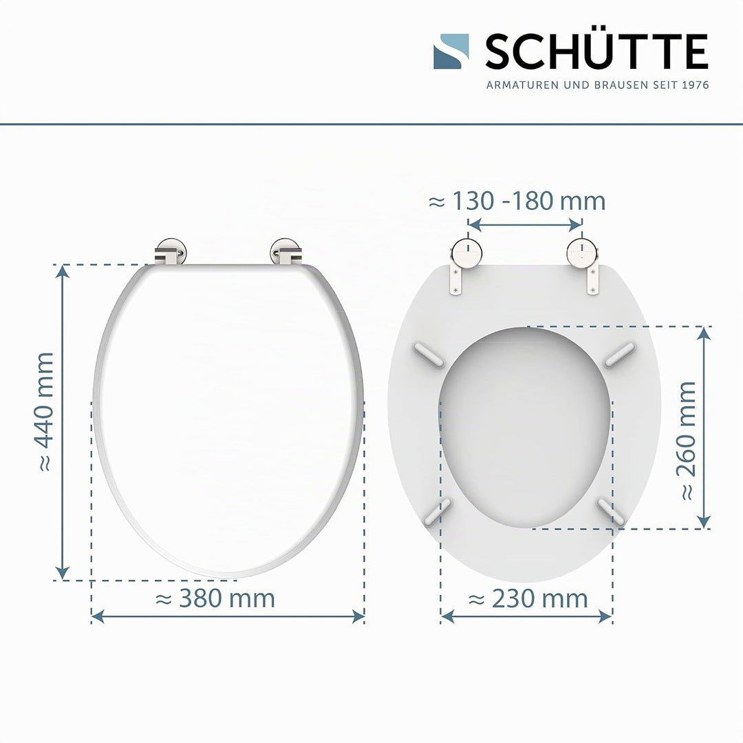 SCHÜTTE WC-Sitz WHITE, Holzkern Toilettendeckel, Klodeckel Weiss 84000