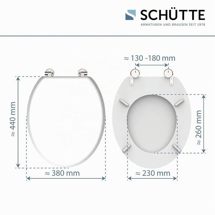 SCHÜTTE WC-Sitz WHITE, Holzkern Toilettendeckel, Klodeckel Weiss 84000