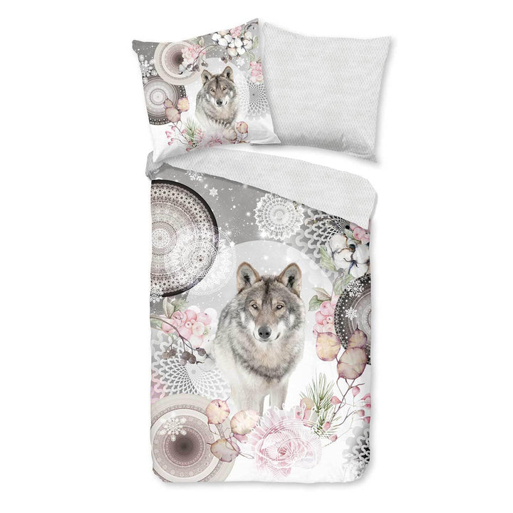 HIP Flanell Bettwäsche Isaci Grey 1 Bettbezug 135 x 200 cm + 1 Kissenbezug 80 x 80 cm, 1 Bettbezug 1