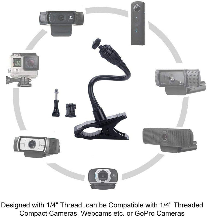 Webcam Stand und Telefonhalter, Smatree Flexible Backenhalterung für Klemmclips Kompatibel mit Logit