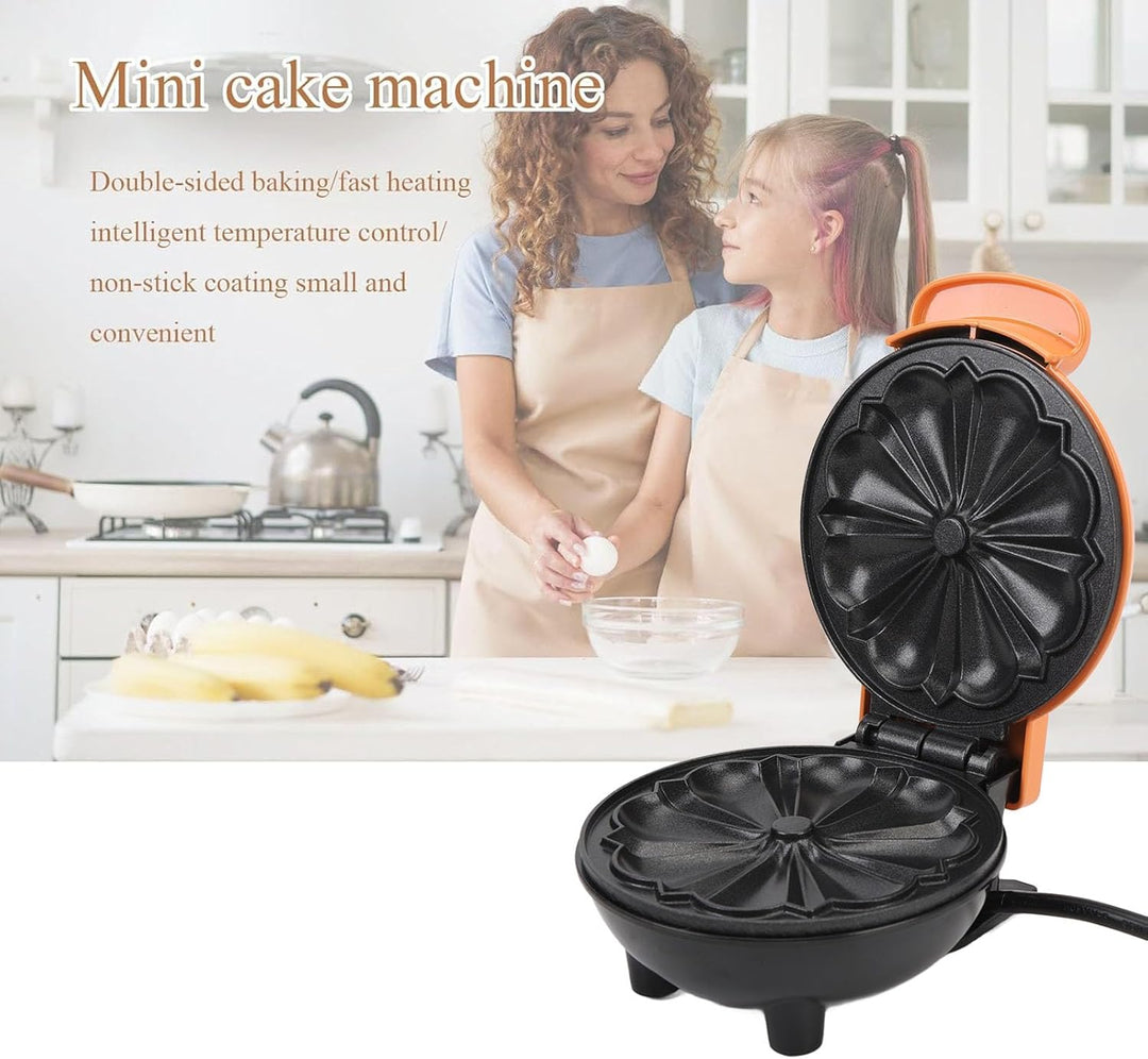 350 W Mini-Kuchenmaschine, tragbare Mini-Kuchenmaschine, antihaftbeschichtete doppelseitige Heizung,