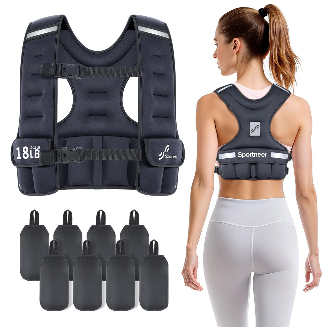 Sportneer Verstellbare Gewichtsweste für Damen Laufweste, 2,7-4,5kg/ 4,5-8,16kg Gewichtsweste für Kr