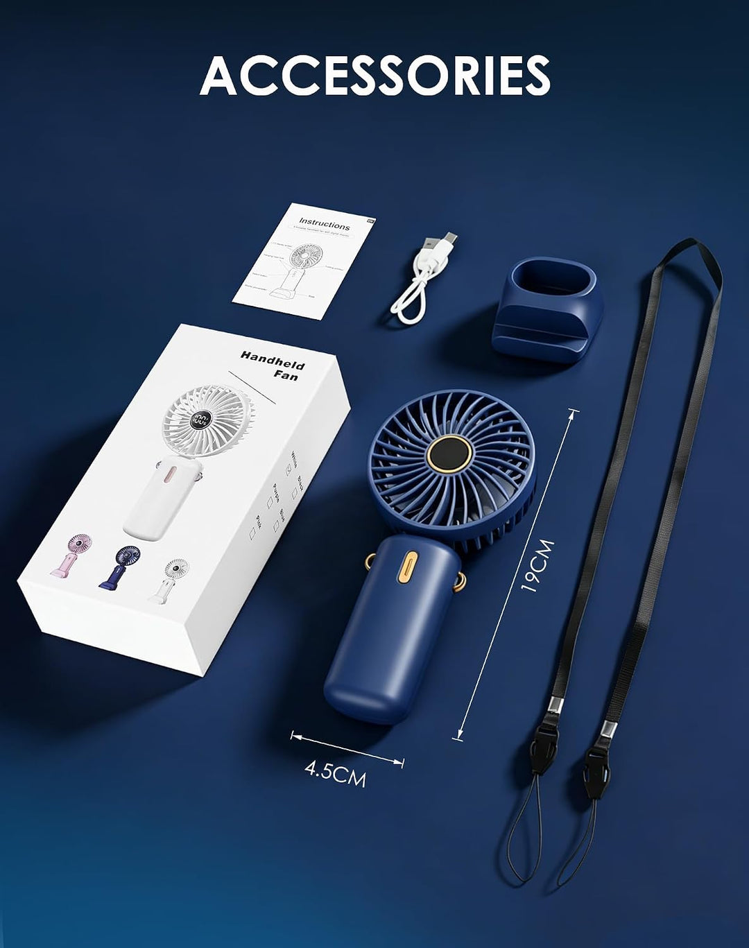MGVIH Handventilator Mini Ventilator Akku Aufladbar Klein Hand Held USB Fan Portable Ventilatoren Kl