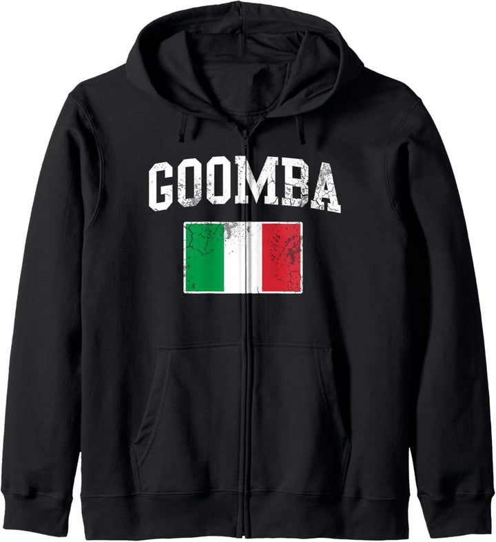 Goomba Italian Flag Italia Italy Vintage Distressed Kapuzenjacke