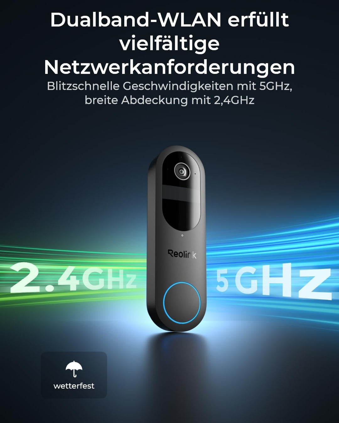 Reolink Video Doorbell mit Homehub, Akku Türklingel mit Kamera, 2K Kabellose Videotürklingel mit 1:1