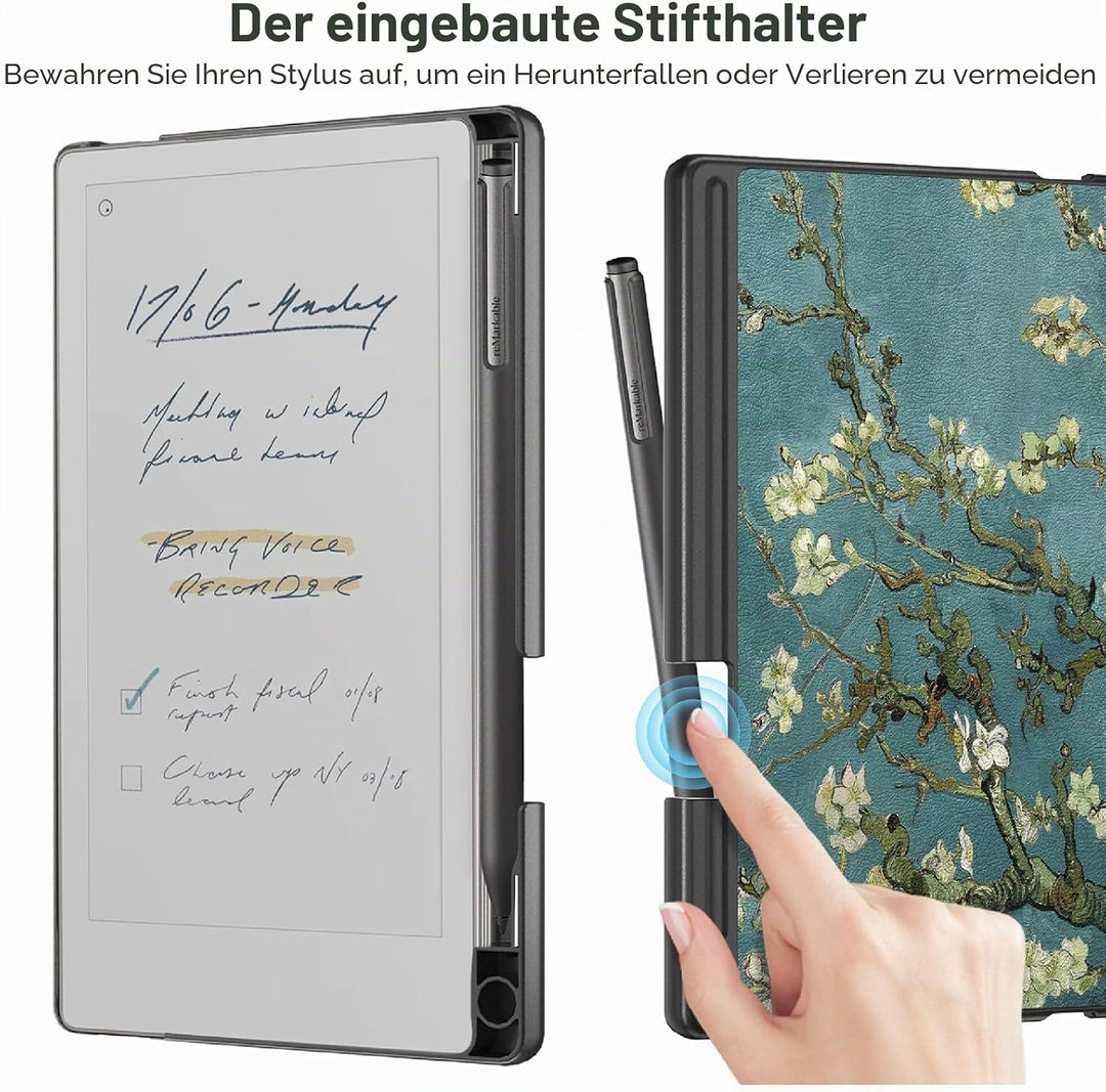 GIOPUEY Hülle Kompatibel mit Remarkable Paper Pro Move 7.3, Flip Case 360° Schutz - Graffiti reMarka