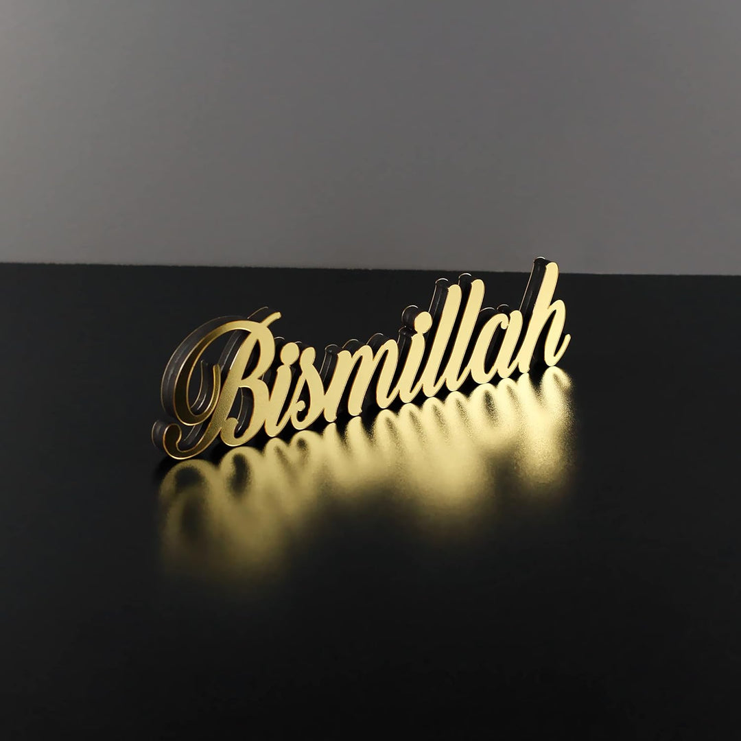 iwa concept Bismillah Gold | Heimdekoration oder islamische Dekoration für Tisch oder Regale | Heimd