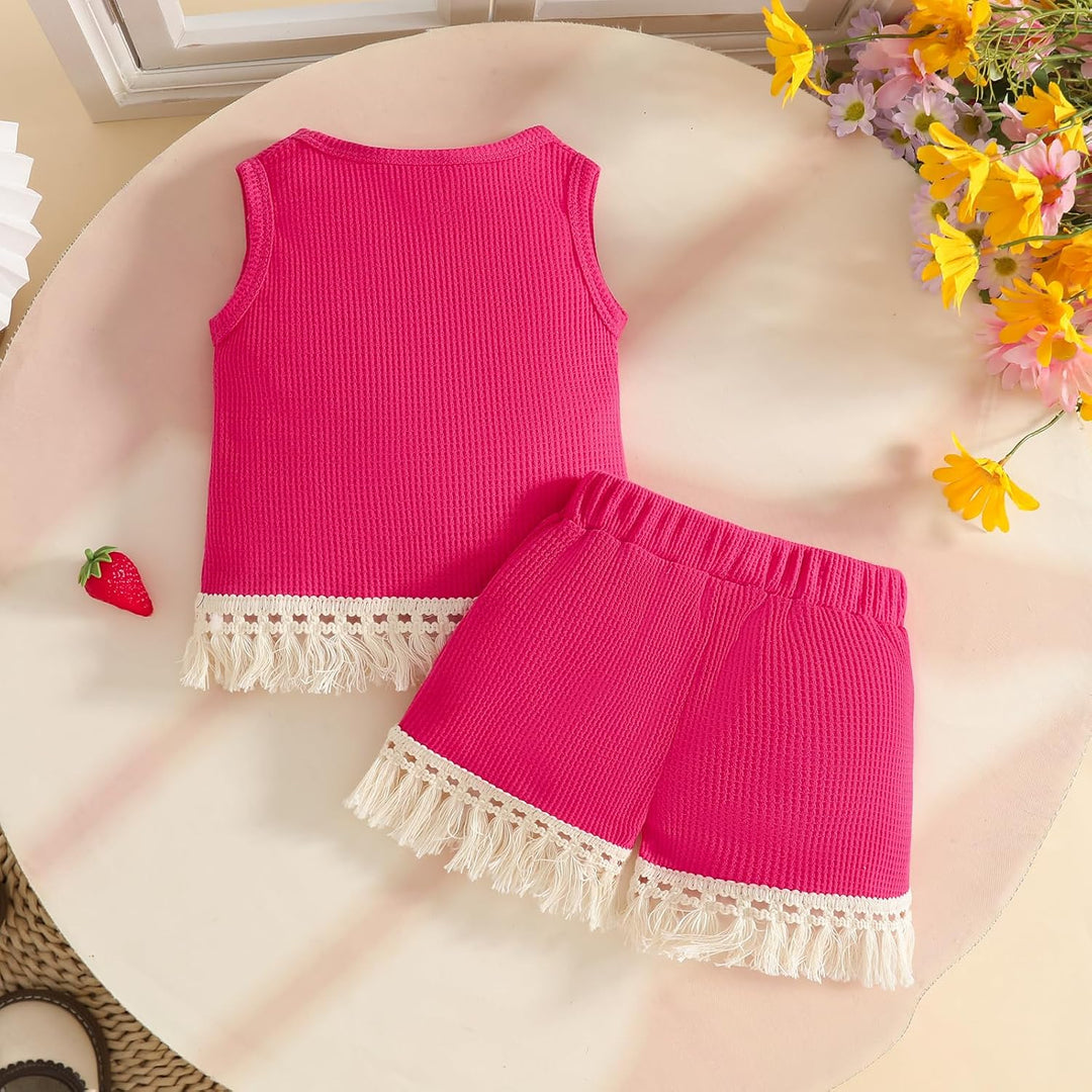 Kleinkind Baby Mädchen Kleidung Blumen Rüschen T-Shirts Tops Shorts Süsse Sommer Kleidung Sets 6-9 M